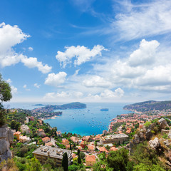 beautiful landscape of riviera coast and turquiose water of cote dAzur at summer day, France
