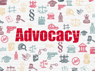 Law concept: Advocacy on wall background