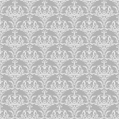 Seamless wallpaper silver white trendy - obrazy, fototapety, plakaty
