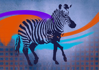 decorative illustration of zebra