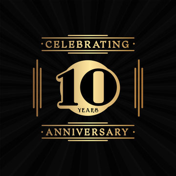 10 years anniversary design template. Vector and illustration. 
