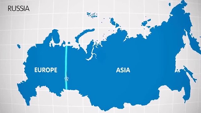 the division of Europe and Asia on the map. the city Ekaterinburg divides Europe and Asia. Eurasia on the map Animation. Eurasia. Yekaterinburg animation