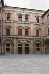 Fototapeta na wymiar The courtyard of town hall in Bologna