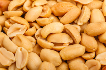 Roasted peanuts close up
