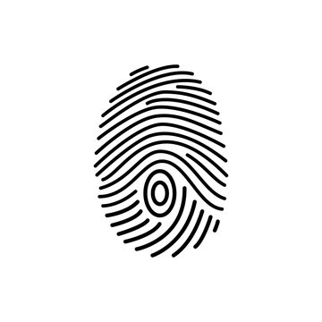 Fingerprint scan icon. Black lines
