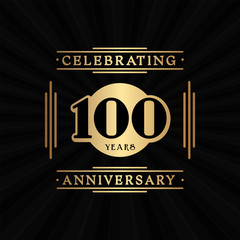 100 years anniversary design template. Vector and illustration. 
