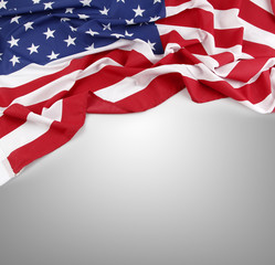 USA flag on grey