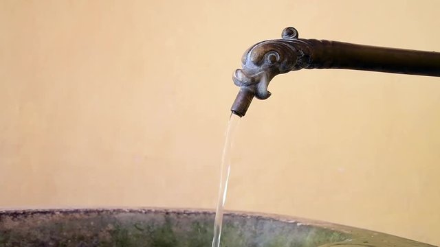 Source of welfare - fresh cold water bubbling out of a dragon's head