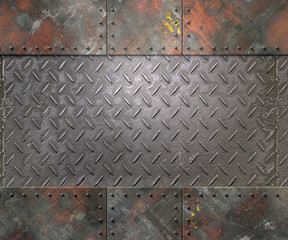 Metal texture with rivets background