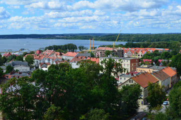 Panorama Giżycka latem/Panorama of Gizycko town in summer, Masuria, Poland 