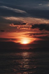 Sunset texture over the bay