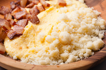 Polenta with bacon