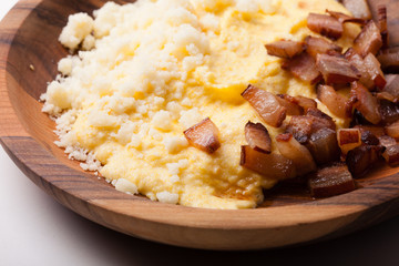 Polenta with bacon