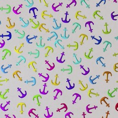 Aerial Perspective on Variously Colored Simple  Anchors on Concrete