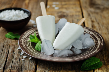 Coconut greek yogurt popsicle