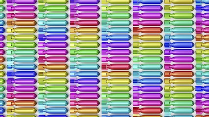 Uniform Grid of Playfully Colored Military Aircraft Bombs