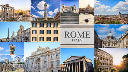 Naklejka na ściany i meble Rome, Italy - photo collage