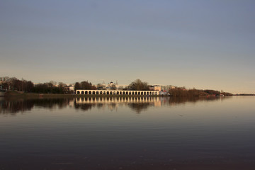 At sunset in Veliky Novgorod.
