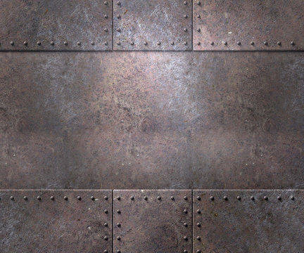 Metal Texture With Rivets Background