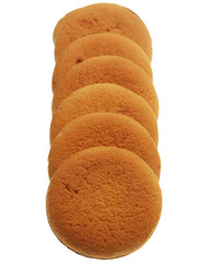 chocolate cookies over white background