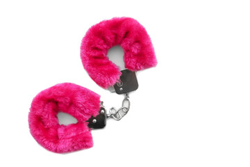 Handcuffs on white background