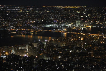 New York skyline at night
