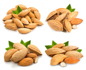 Almonds nuts collection