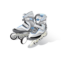 pair inline skating boot vector detailed