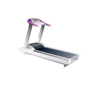 Realistic 3D Treadmill Isolated on White background