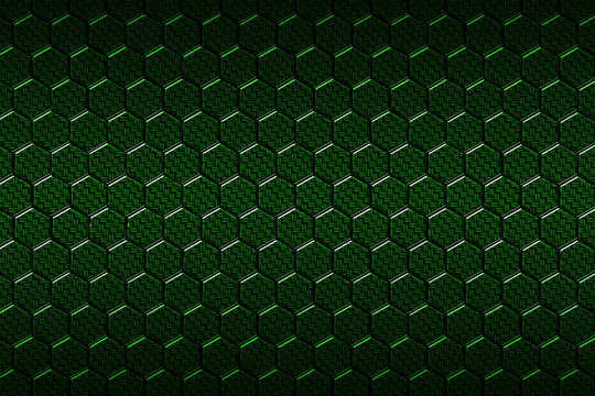 Green Carbon Fiber Hexagon Pattern.