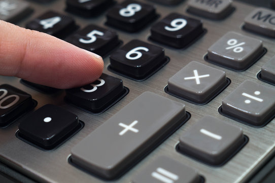 calculator for mathematical calculations and accounting close-up