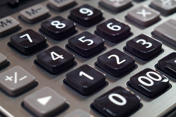 calculator for mathematical calculations and accounting close-up