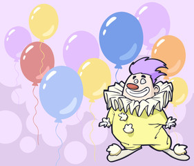 colorful cartoon illustration of a funny cute clown