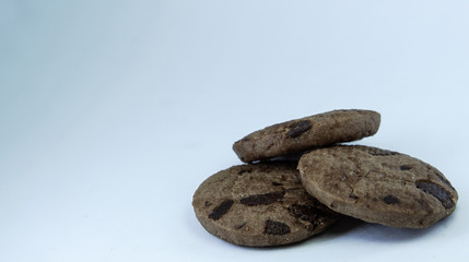 chocolate chips cookies.image with selective focus