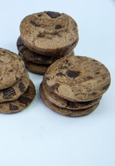 chocolate chips cookies.image with selective focus