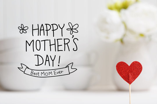 Mothers Day message with small red heart
