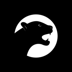 Silhouette of an black panther. 