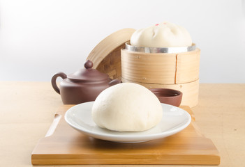 pao and chinese tea on a background.