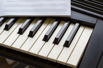 keyboard synthesizer with notes