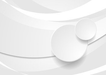 Grey white wavy background with circles