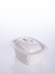 Fototapeta na wymiar pot or ceramic food pot on a background.