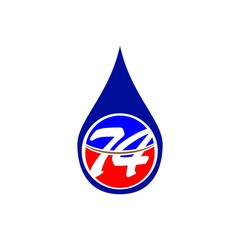 Obraz premium number seventy four drop water