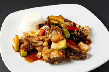 Carp in sweet and sour sauce. Asian food. Asian cuisine.