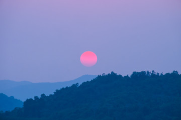 Sunset ,red sun