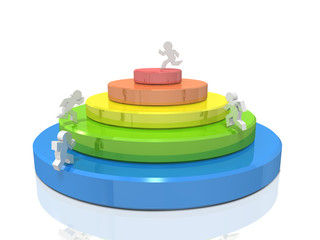 ライバルとの競争を表すアブストラクト3DCGイラスト