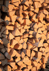 Birch firewood folded