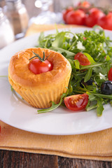 vegan cake with salad