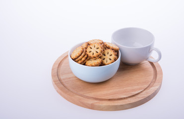 cookies or Tea and cookies on background.