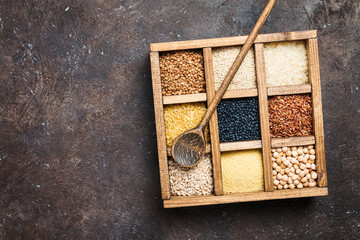 different cereals and seeds