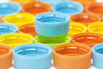 Colorful plastic bottle screw caps